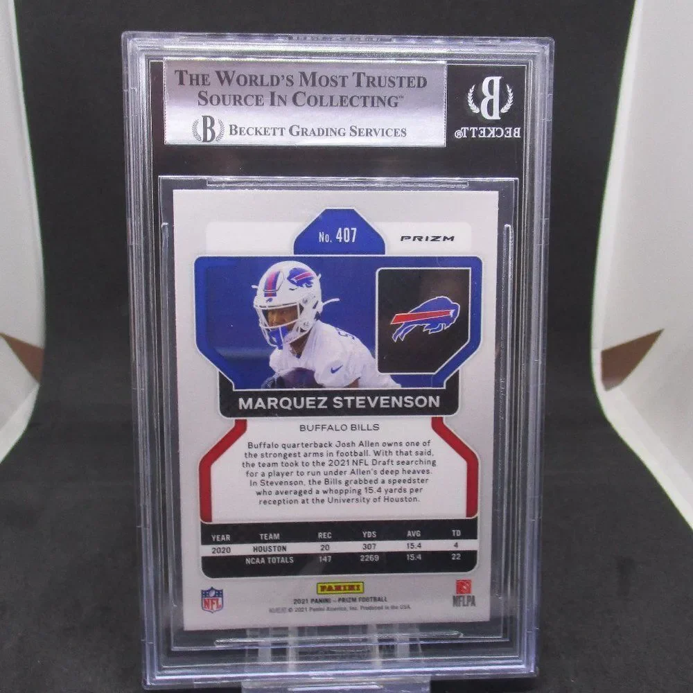 2021 Panini Prizm Marquez Stevenson Checkerboard Black and White # 407 BGS 9 - Picture 2 of 3